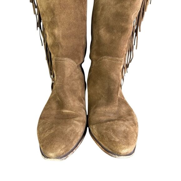 Polo Ralph Lauren Brown Suede Fringe Tall Western Boots US 9.5 EU 40.5 - Picture 8 of 12
